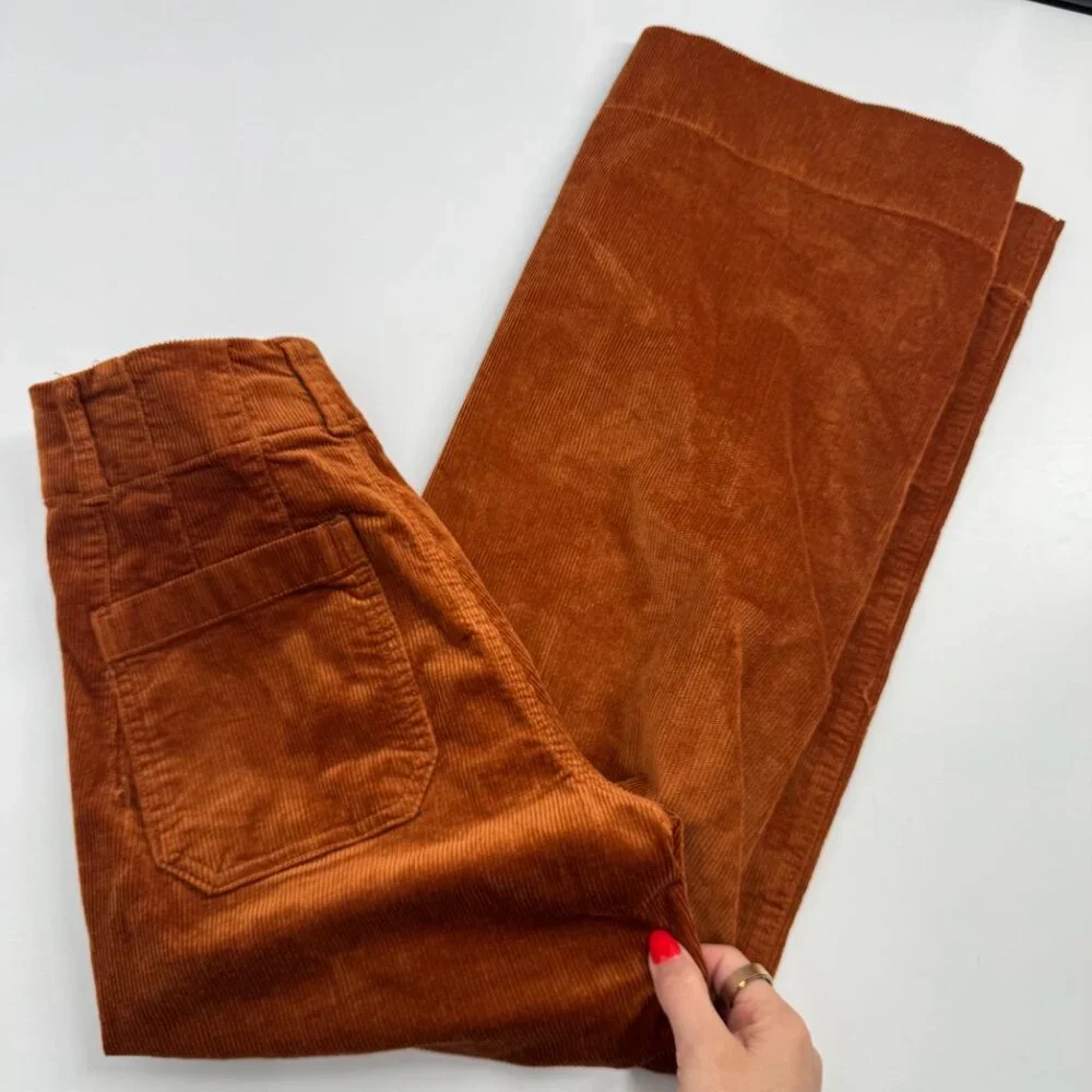 Anthropologie Maeve The Colette Corduroy Crop Wide-Leg Pants Size 25 - Picture 10 of 14